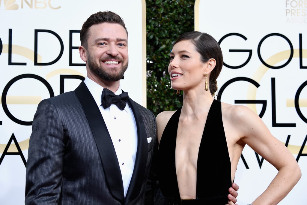 Justin Timberlake and Jessica Biel at the 2017 Golden Globes