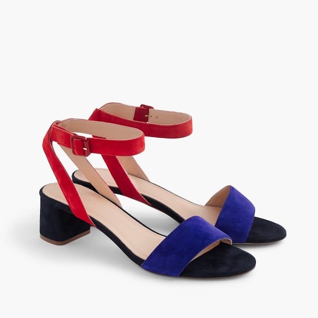 J.Crew Lottie Colorblock Suede Sandals