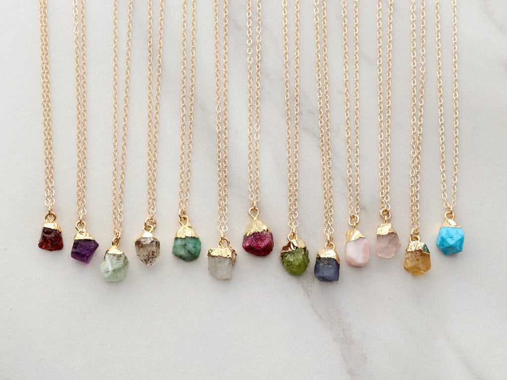 For a Personalized Statement Piece: Raw Birthstone Necklace