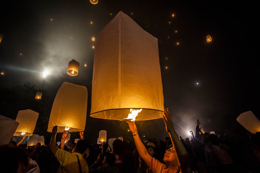 In Yogyakarta, Indonesia, Buddhists released lanterns into the air for Vesak Day.