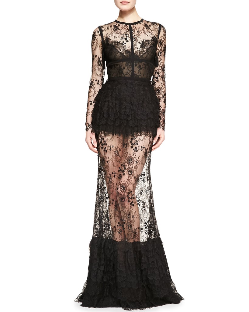 Elie Saab Sheer Black Lace Maxi Dress ($9,150)