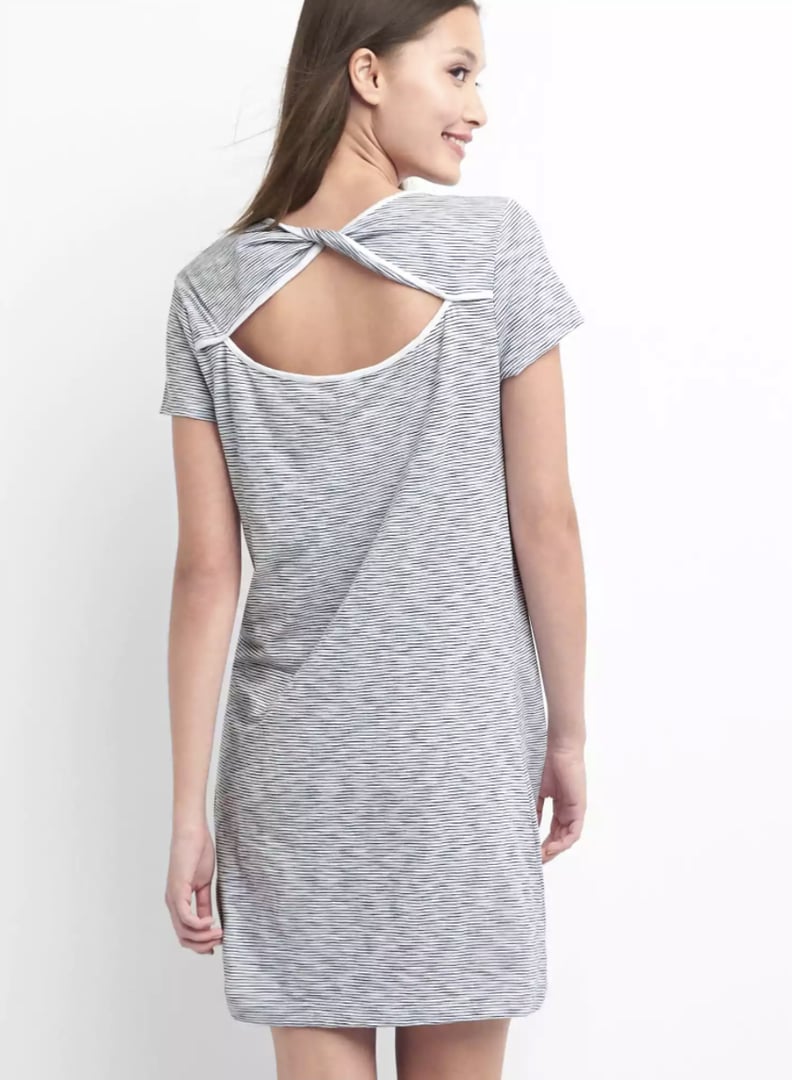 Gap Stripe Twist-Back T-Shirt Dress