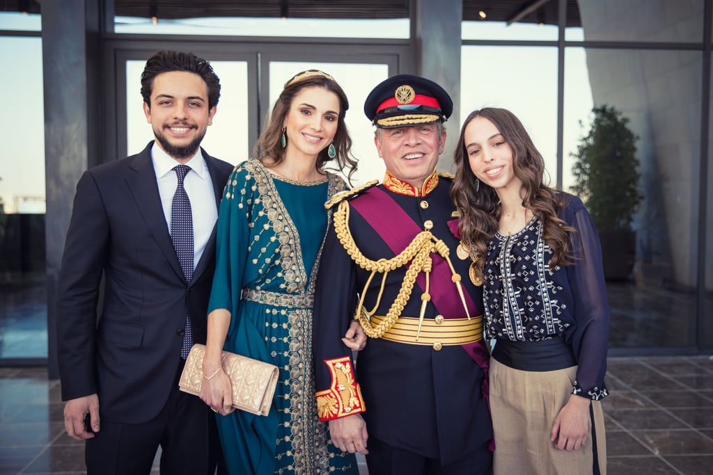 Queen Rania Teal Dress at Great Arab Revolt Celebration 2016