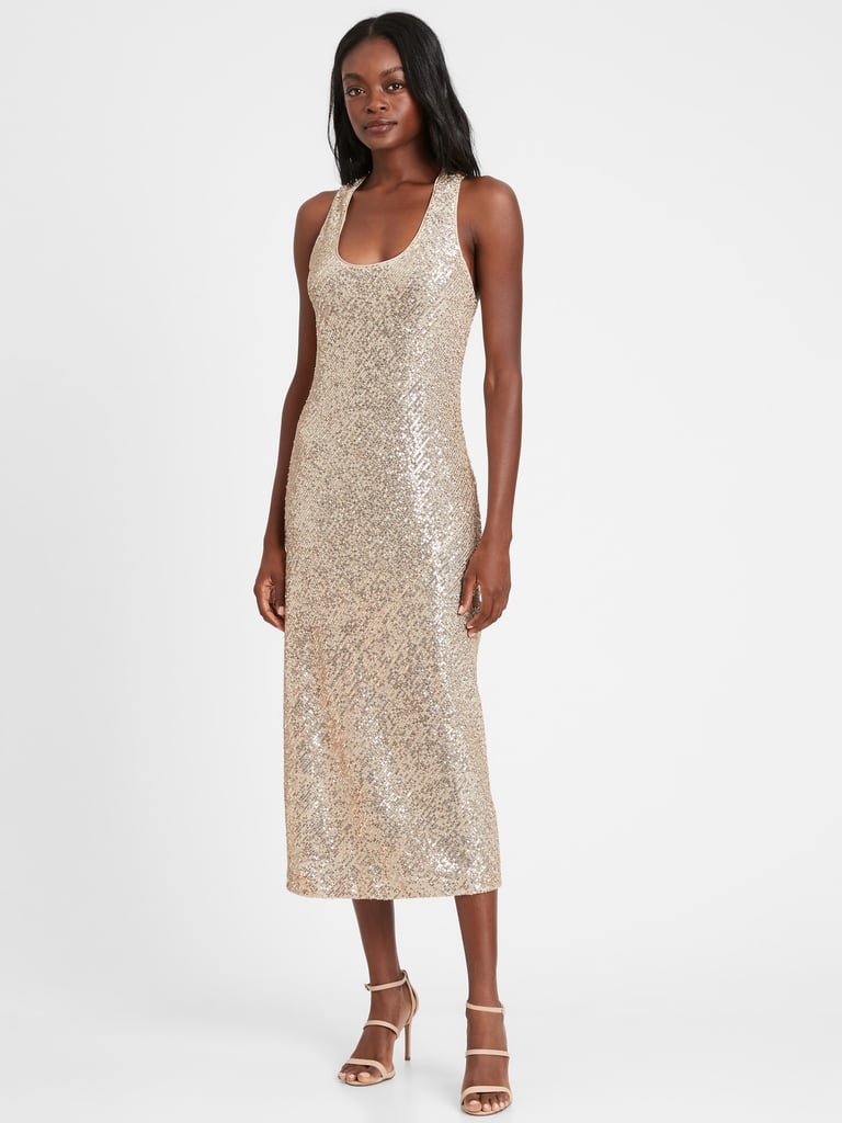 Banana Republic Sequin Bias-Cut Slip Dress