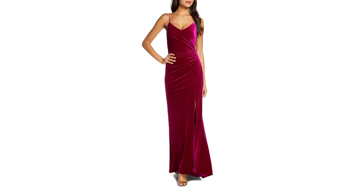 Vince Camuto Ruched Side Slit Velvet 