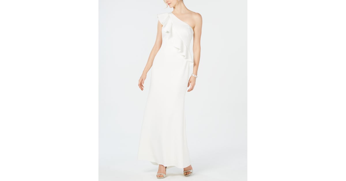 jessica howard petite ruffle scuba gown