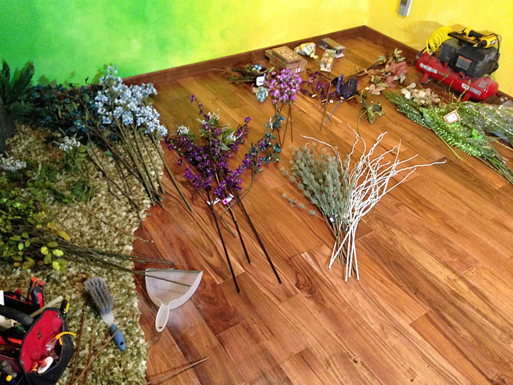 He then picked out all the foliage.