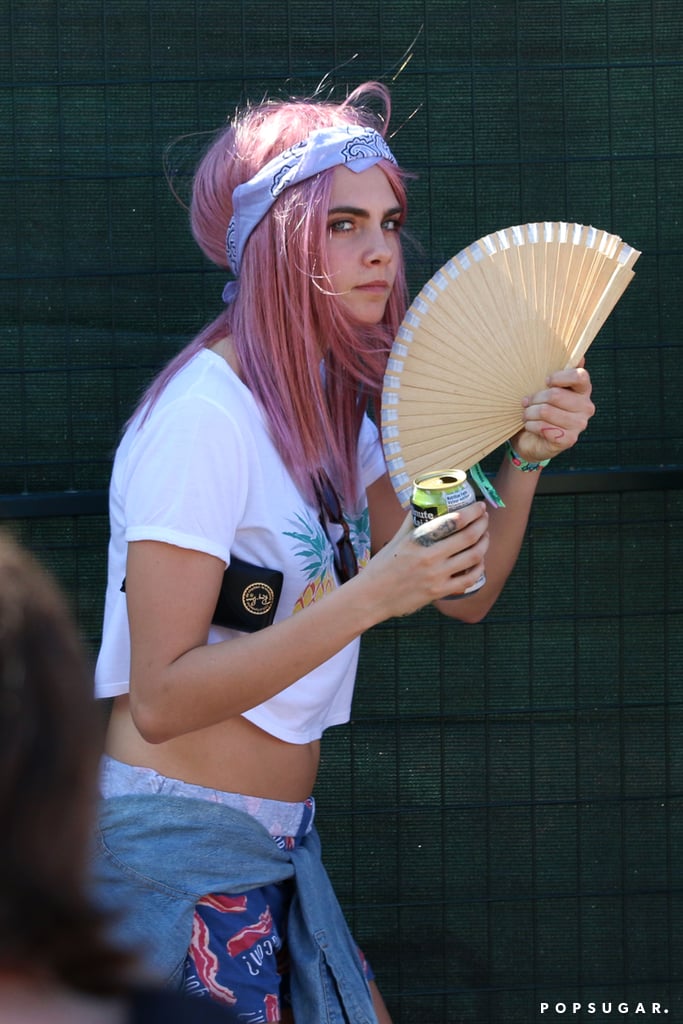 Cara Delevingne With Pink Hair at Osheaga Festival 2015