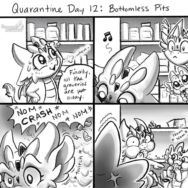 Mom's Funny Dragon Comics on Social Distancing With Kids