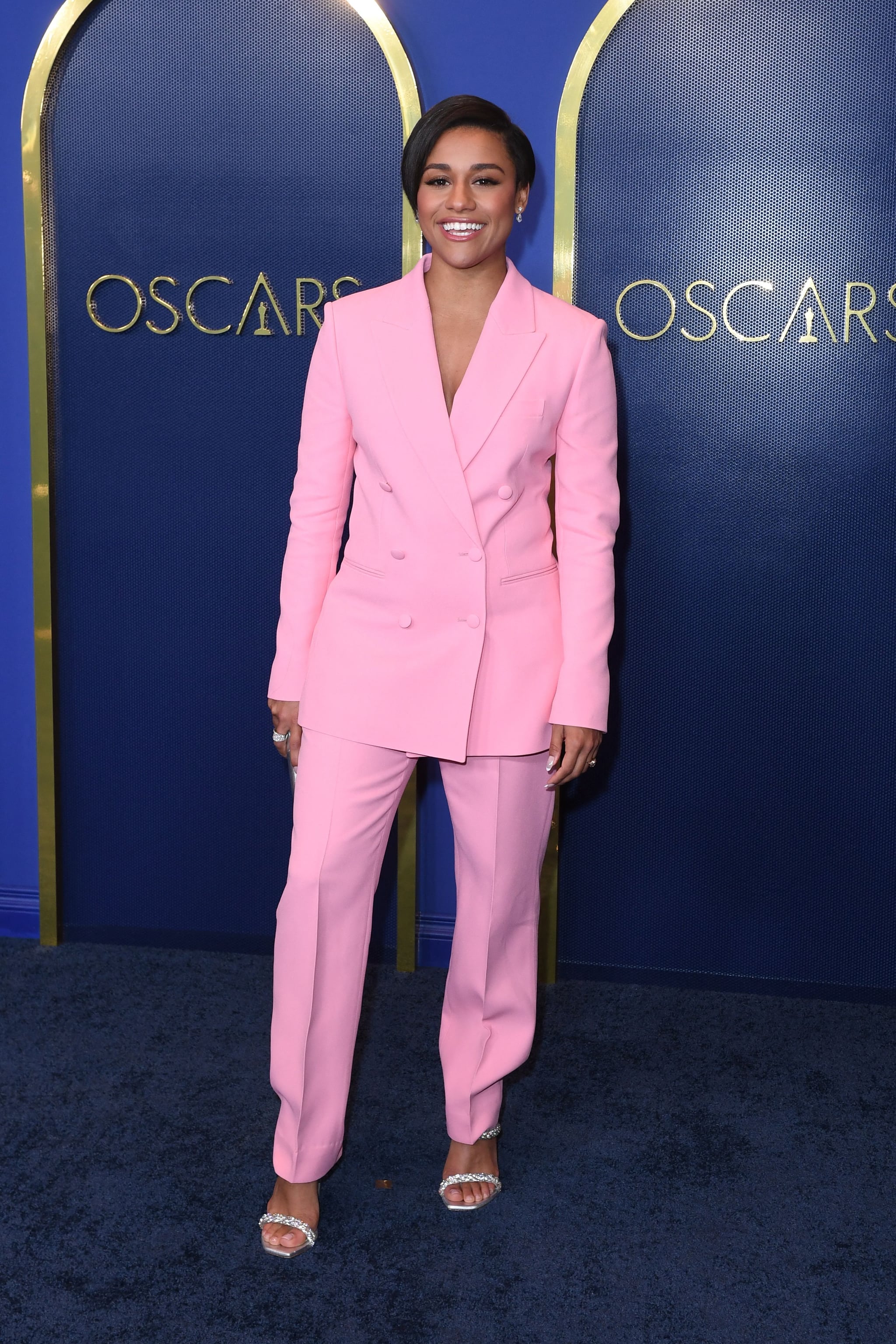 US actress Ariana DeBose arrives for the 94th Annual Oscars Nominees Luncheon at the Fairmont Century Plaza Hotel in Los Angeles, March 7, 2022. (Photo by Valerie MACON / AFP) (Photo by VALERIE MACON/AFP via Getty Images)