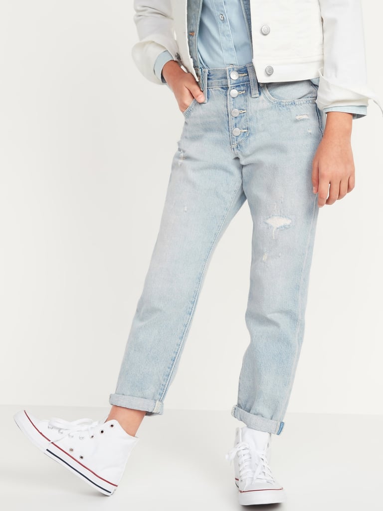 POPSUGAR x Old Navy High-Waisted O.G. Straight Distressed Button-Fly Jeans