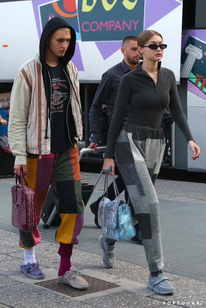 Gigi and Anwar Hadid Patchwork Pants in Milan