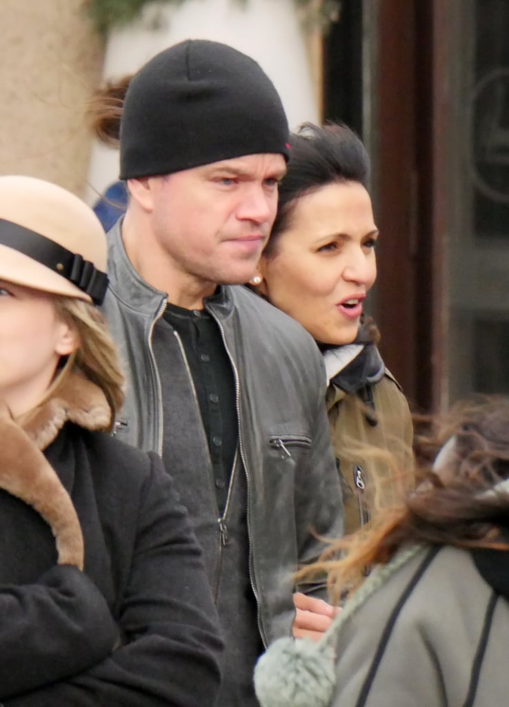 Matt Damon and Luciana Barroso Walking in Berlin
