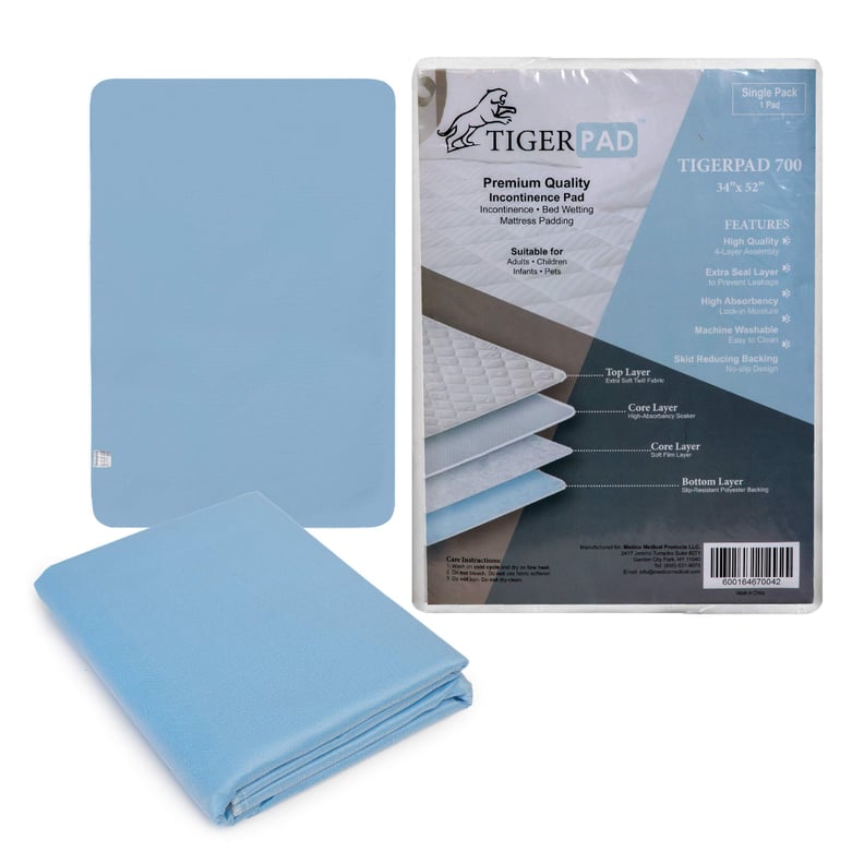 Tigerpad 4-Pack Washable Incontinence Bed Pads