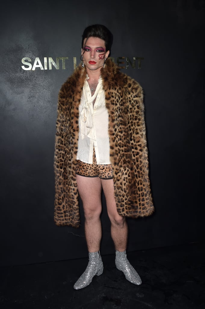 Ezra Miller at the Saint Laurent Paris Fashion Week Show