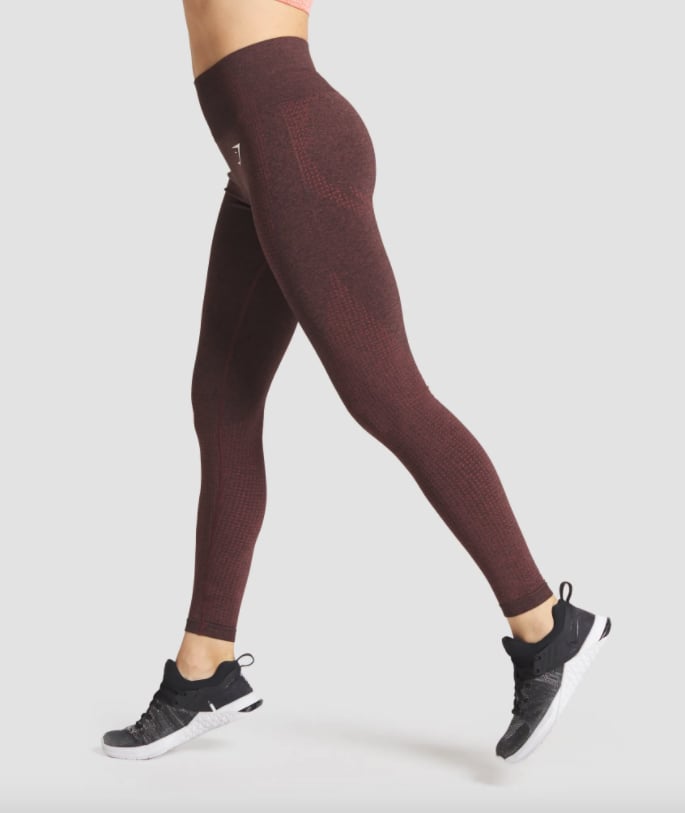 Gymshark • Vital Seamless Brown High Waisted Full Length Leggings Size M.