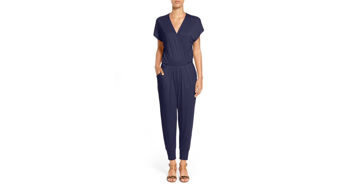 loveappella short sleeve wrap top jumpsuit
