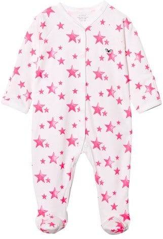 Livly Hot Pink Stars Simplicity Footie Babygrow ($47)