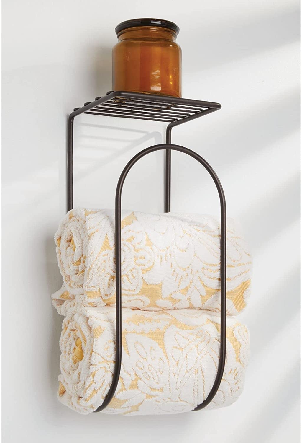 Mdesign metal wall mount bathroom towel rack holde outlet