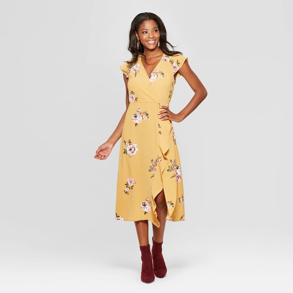 yellow wrap dress target