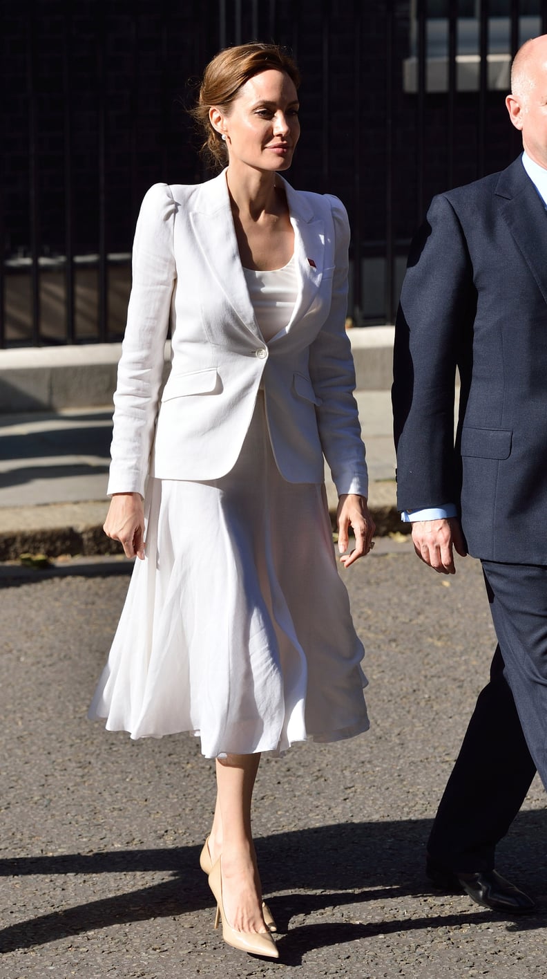 If You’re Going For All White Monochrome, Stick With Neutral Pumps For Total Sophistication