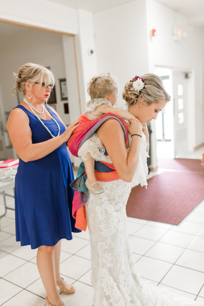 Photos of a Bride Wears Toddler During Her Wedding