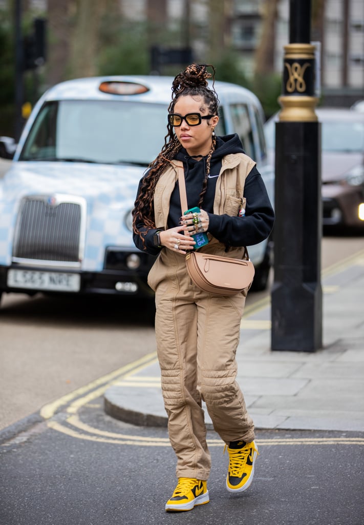 Add personality to a khaki outfit with a pop of yellow.