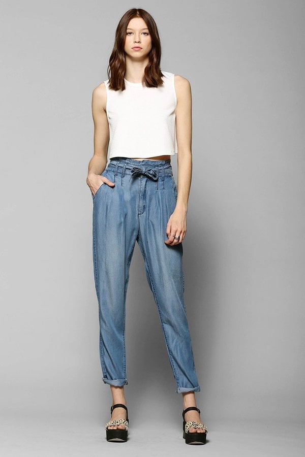 BDG Chambray Paper-Bag Waist Trousers