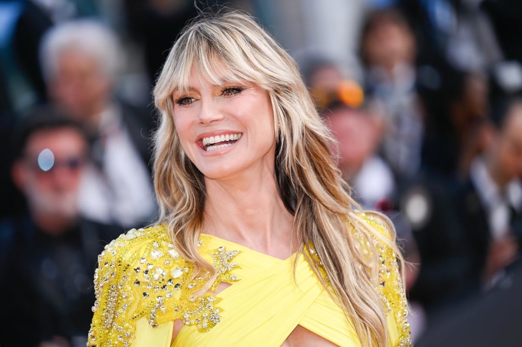 海蒂·克拉姆的黄色断路礼服在2023戛纳电影节