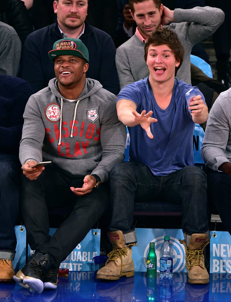 When Ansel Elgort Had as Much Fun as You Can Have at a Basketball Game