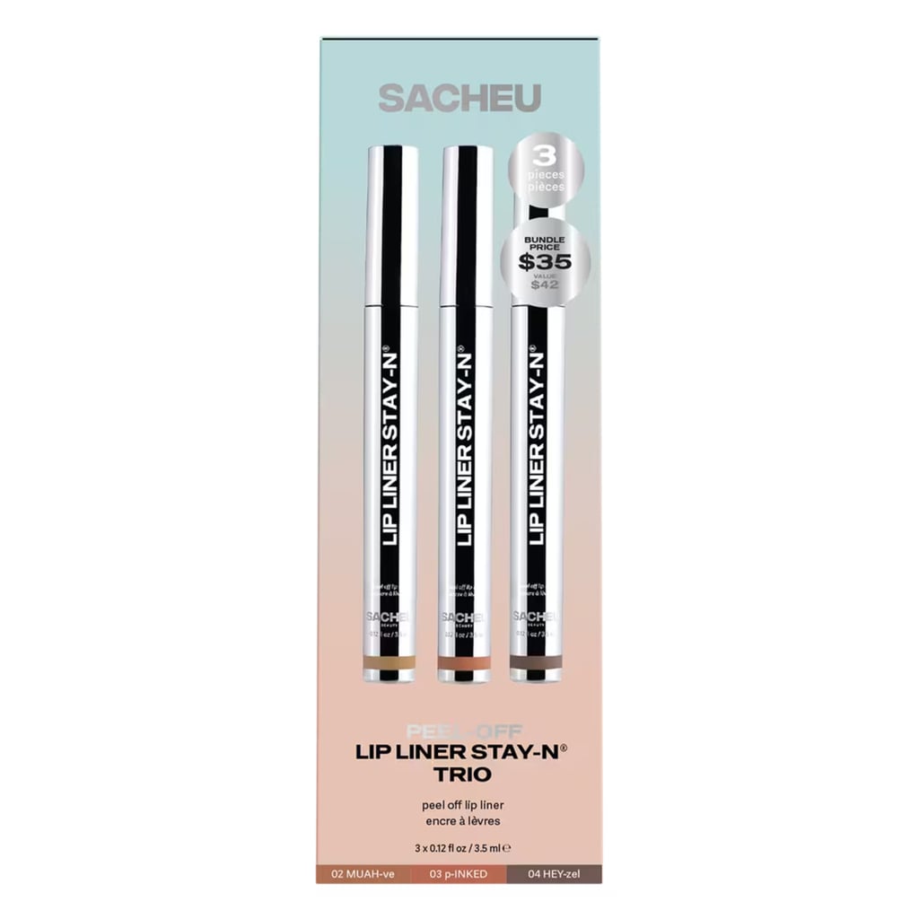SACHEU Peel Off Liner STAY-N Bundle  ($35)
If you've spent any time watching makeup videos on TikTok or Instagram, you've definitely seen this peel-off lip liner making the rounds. And if you haven't — but know a chronically online makeup-lover who has — it makes an excellent gift. People (Billie Eilish included!) love it because, unlike most traditional liners, this one actually stains your lips for long-lasting wear. Just apply it, let it set, peel it off, and top it with gloss or lipstick if you'd like. This kit comes with three of the brand's bestselling shades.