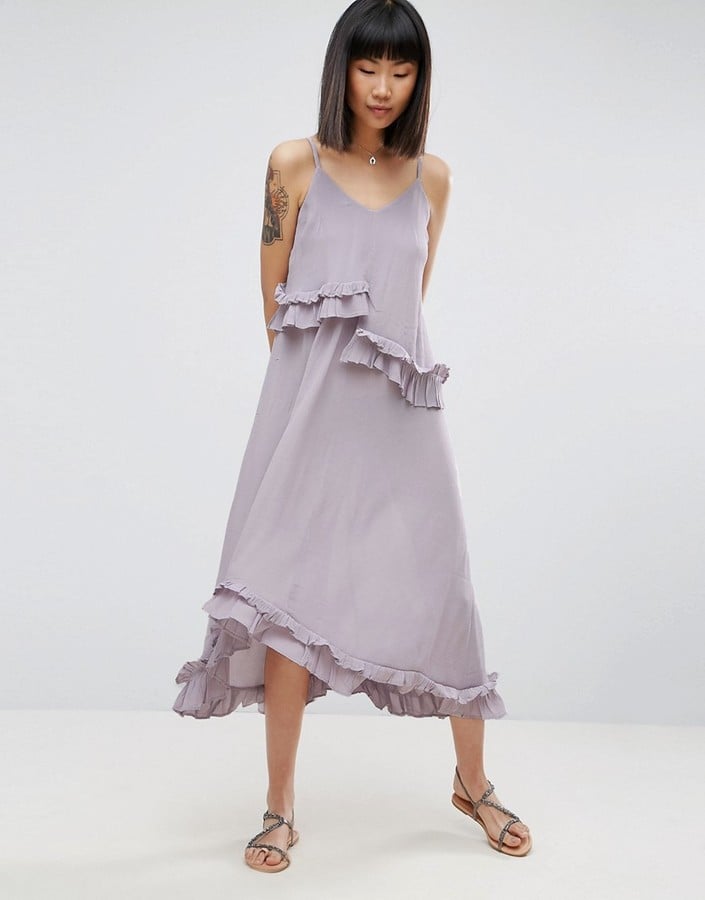 ASOS Double Layer Maxi Dress With Ruffle Detail