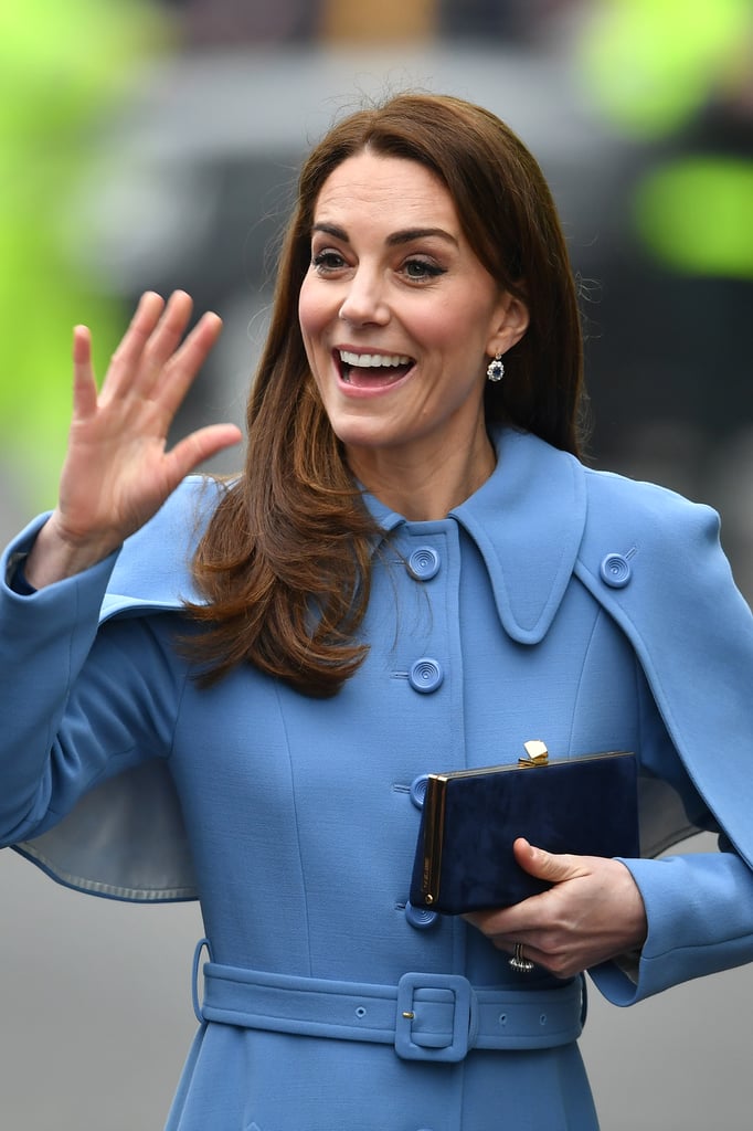 Kate Middleton Blue Mulberry Cape Coat February 2019