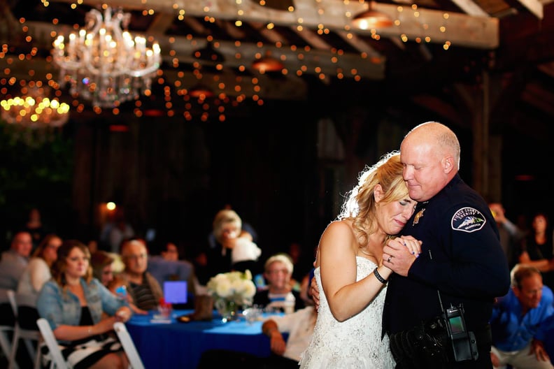 There was reportedly no plan for the father-daughter dance, so officers immediately stepped in.