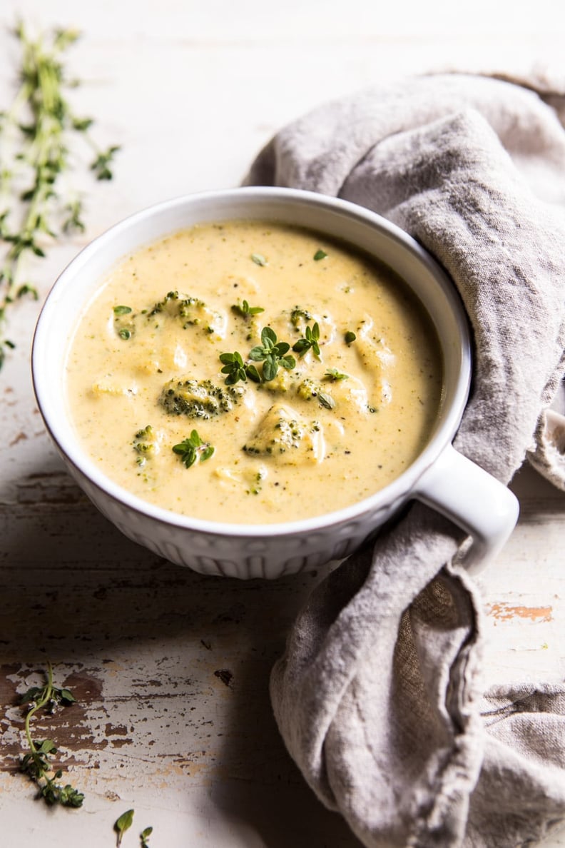 Broccoli Cheddar and Zucchini Soup