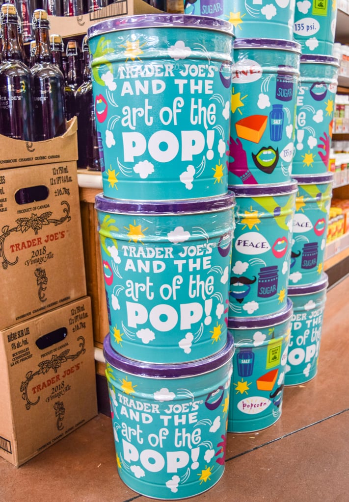 Trader Joe's Holiday Popcorn Tin ($10)