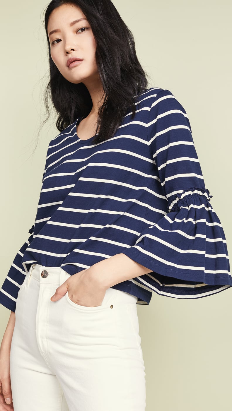 Madewell Ruffle Sleeve Top in Irwin Stripe