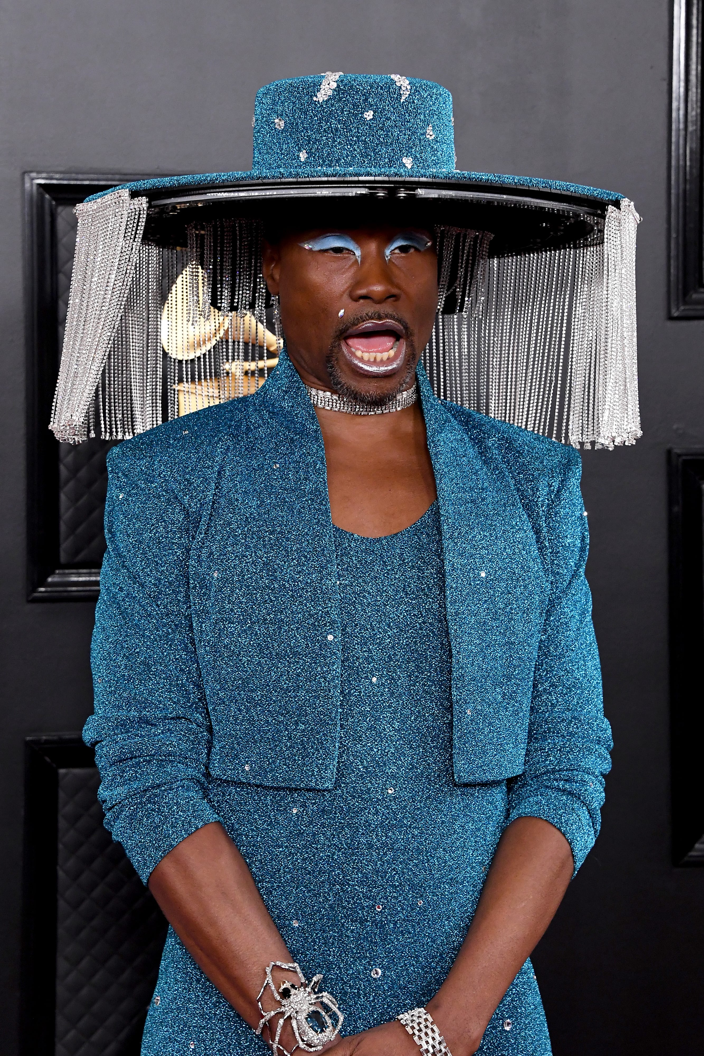 Billy Porter's Blue Sequined Outfit at the Grammys 2020