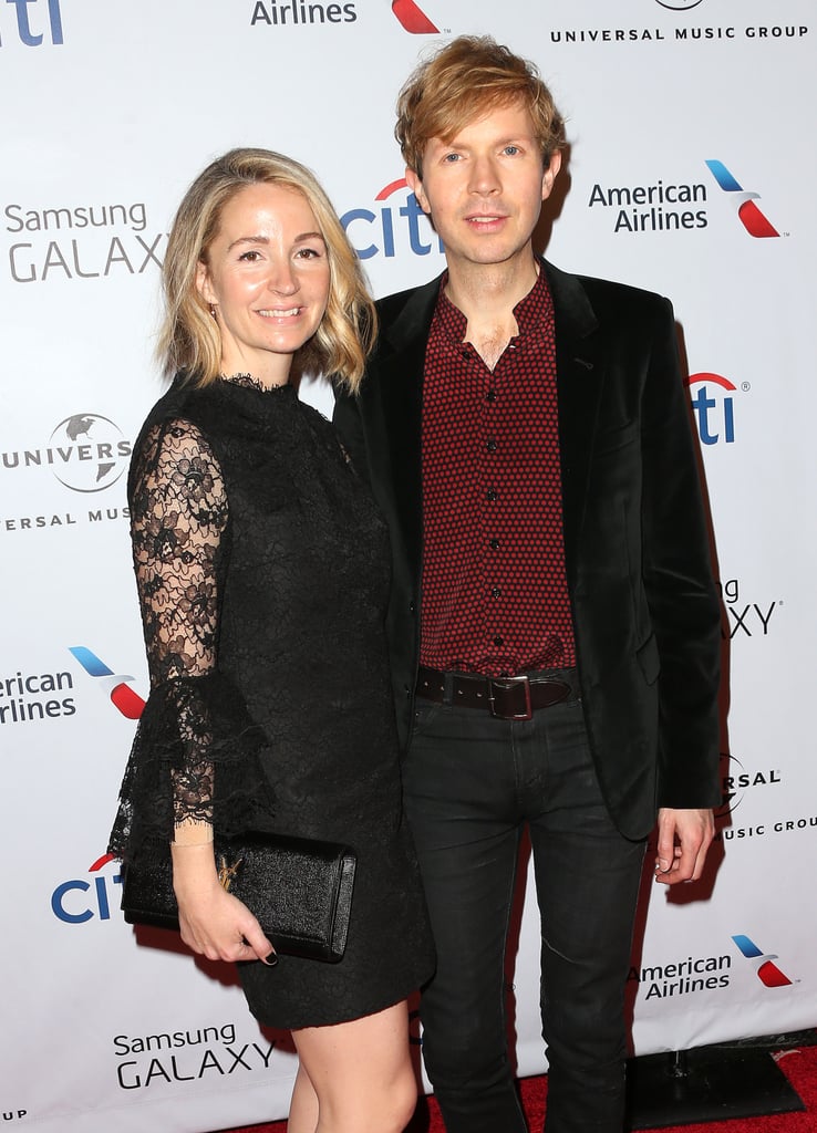 Beck celebrated his big win with his wife, Marissa Ribisi, at the Universal Music bash.