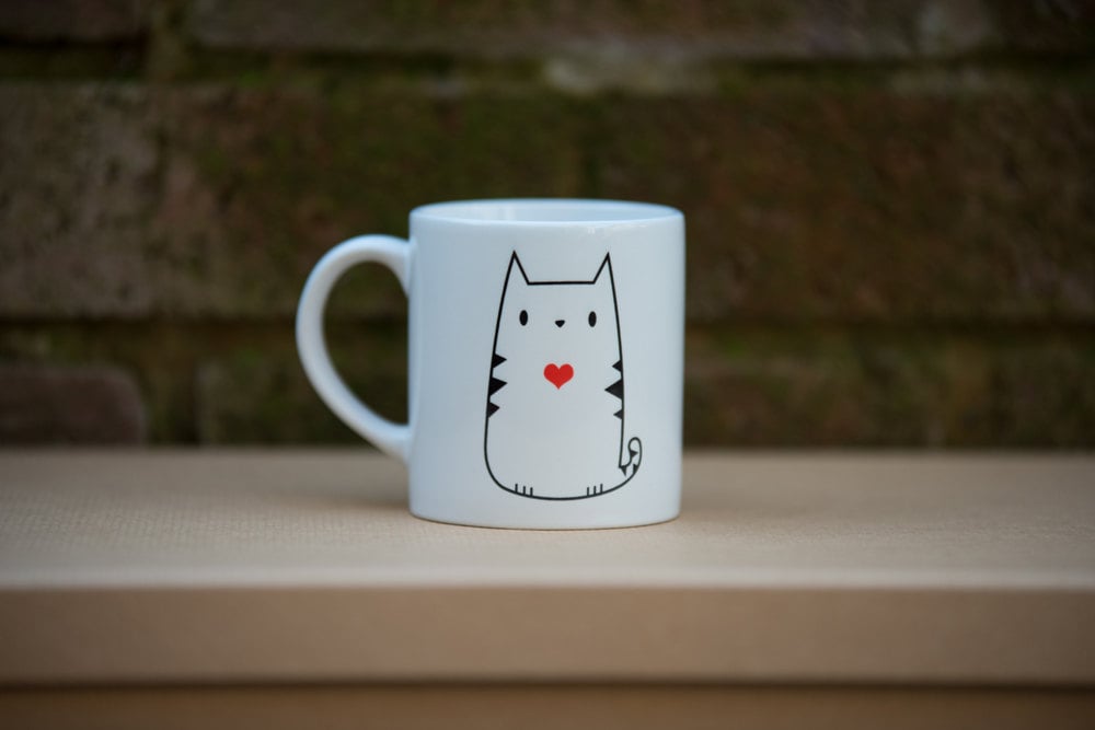Cute Cat Heart Print Mug ($9)