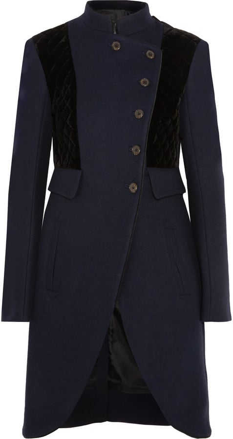 Marc by Marc Jacobs Velvet-Paneled Wool Coat ($900)