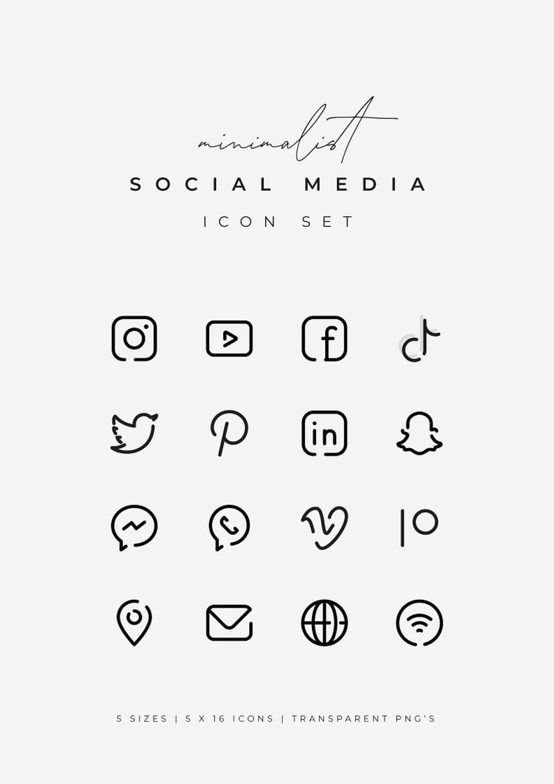 Minimalist TikTok App Icon Pack