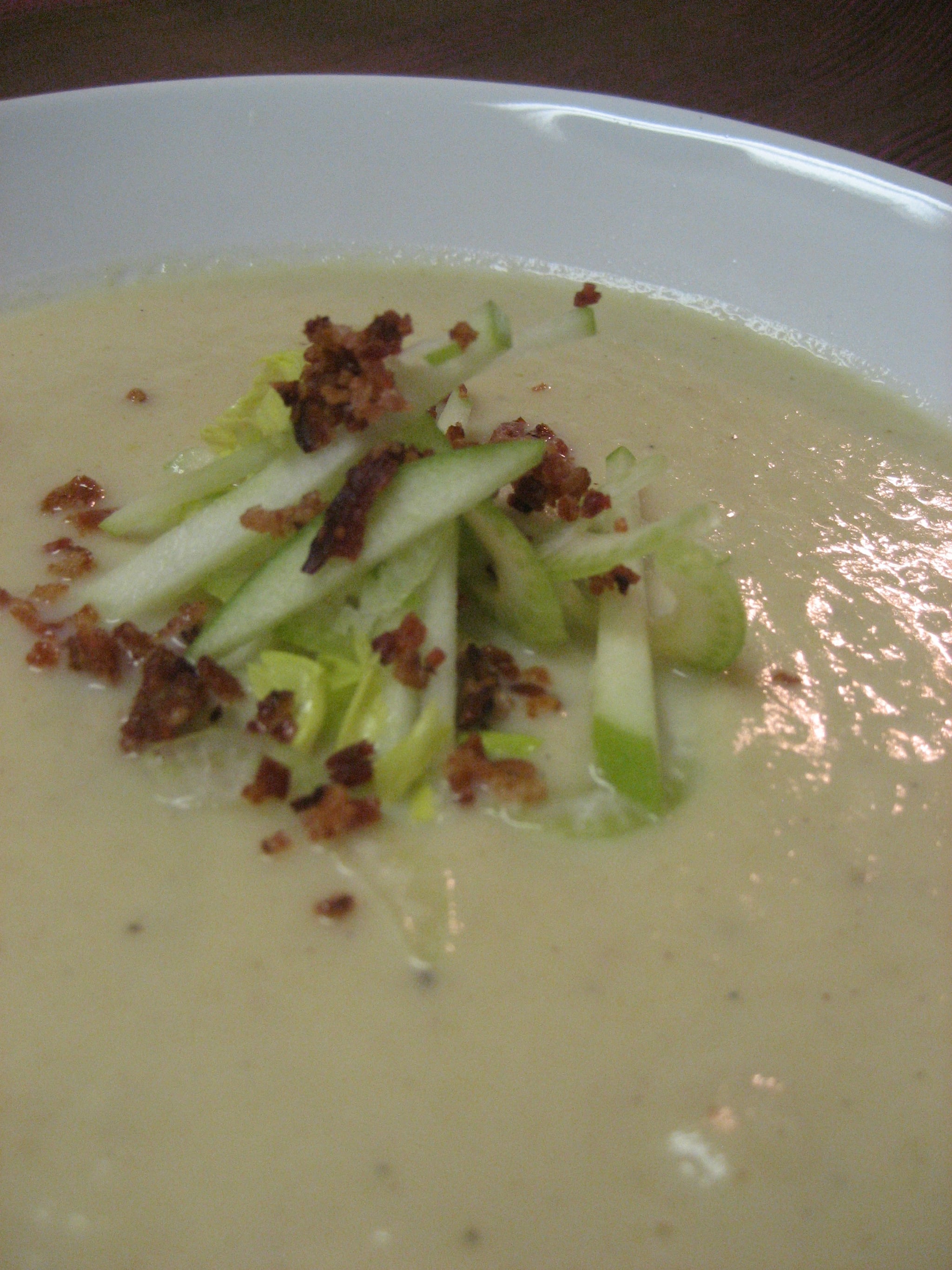 Celery Root Soup With Bacon and Apple