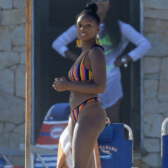 Janelle Monae Striped Bikini in Cabo