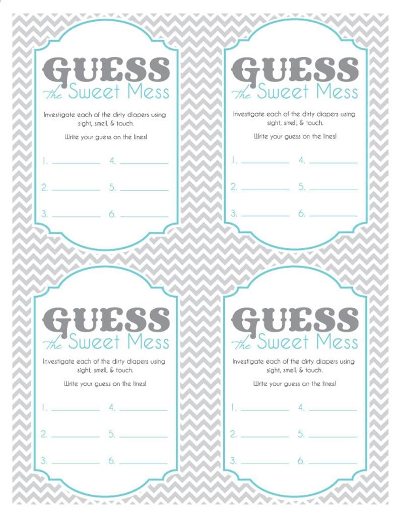 Guess The Sweet Mess Free Printable