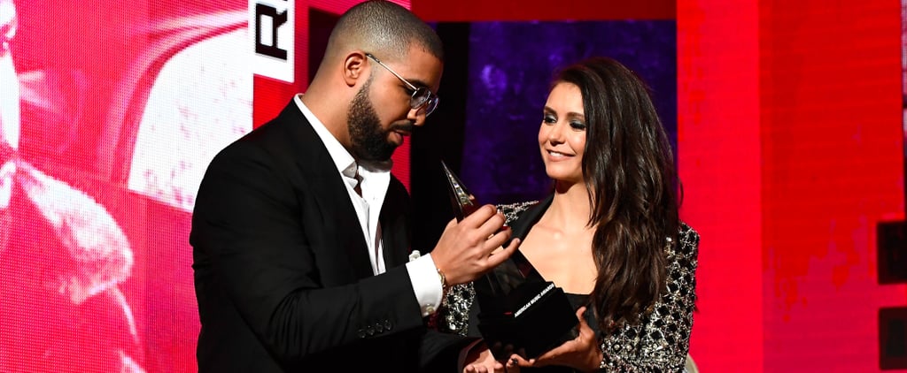 Drake and Nina Dobrev at the American Music Awards 2016