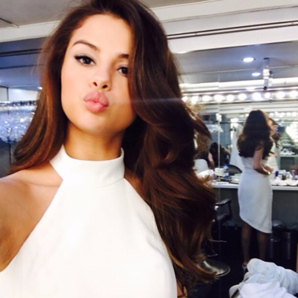 Selena Gomez's White Asymmetrical Dress February 2017