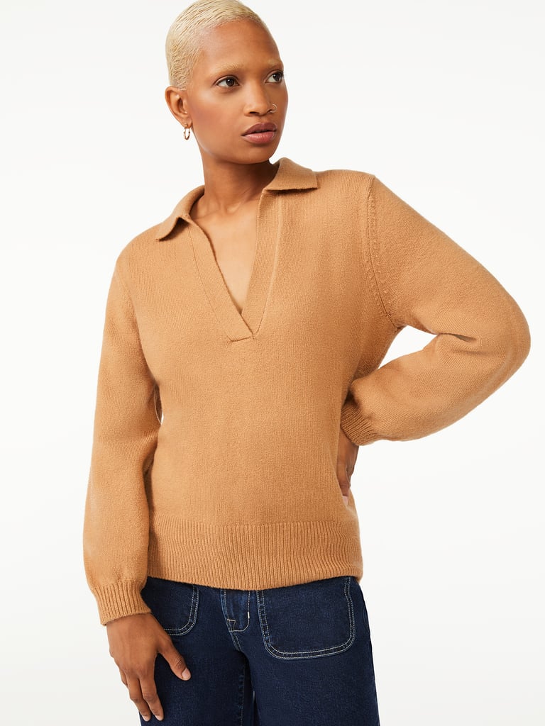Free Assembly Women's V-Neck Polo Sweater