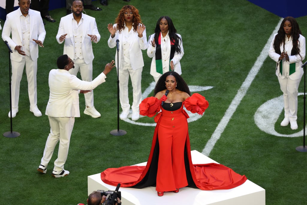 Sheryl Lee Ralph's Red Pantsuit at Super Bowl 2023