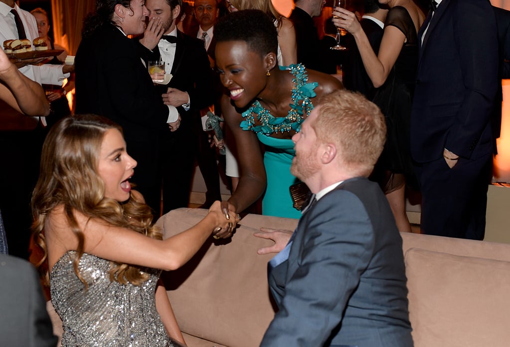 Sofia Vergara and Jesse Tyler Ferguson were superexcited to meet Lupita Nyong'o at the Weinstein Company afterparty.